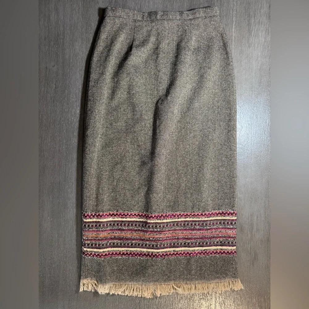 Vintage Brown Wool Blanket Skirt Maxi Sag Harbor Skirt 4 8